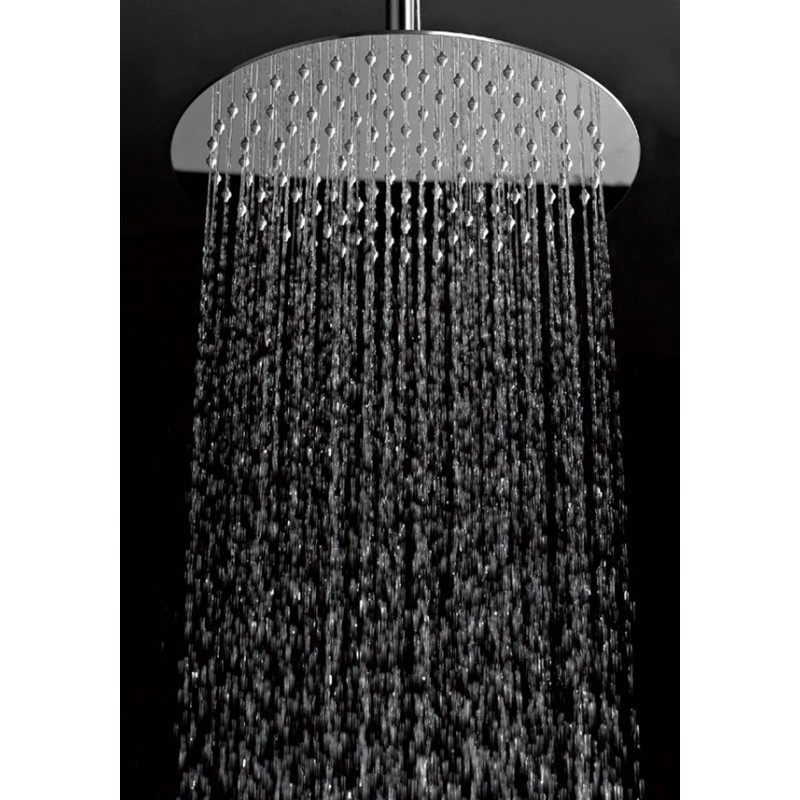 Soffione doccia rotondo ultraflat acciaio inox effetto doccia da 20 a 50 cm 